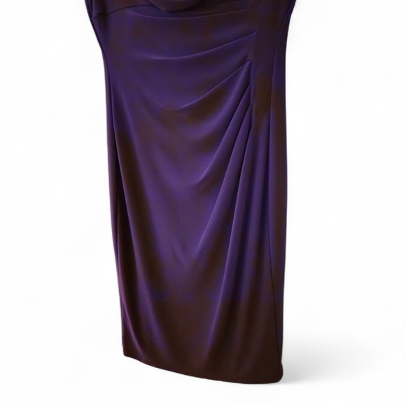 Ralph Lauren Purple Cowl Neck Dress - Size 8 - Picture 7 of 8
